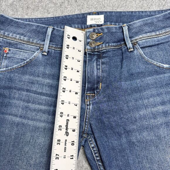 Hudson Collin Flap Skinny Ankle Jeans sz 31 Low Rise Medium Wash Denim 2-Button - Picture 3 of 11
